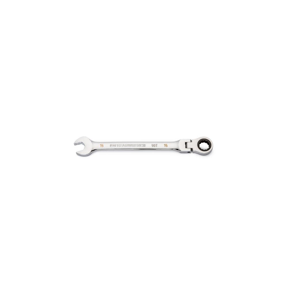GEARWRENCH 15mm 90T 12 Point Flex Head Ratcheting Combination Wrench - Ascmtools