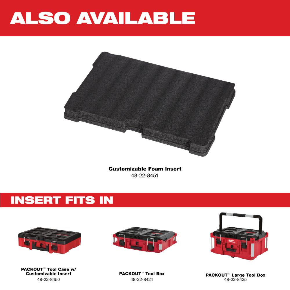 Milwaukee PACKOUT Tool Case with Foam Insert - Ascmtools