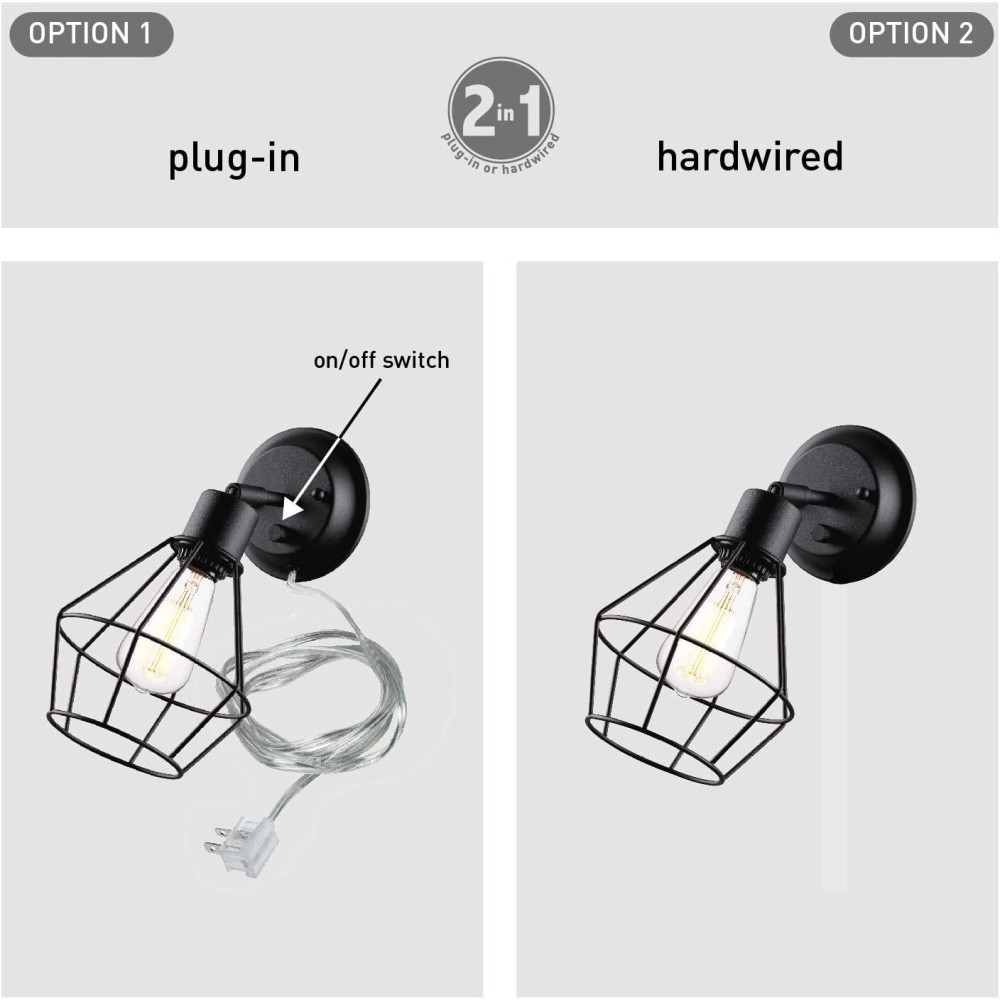 Globe Electric Verdum Vintage Wall Sconce Matte Black 60W 1 Light - Ascmtools