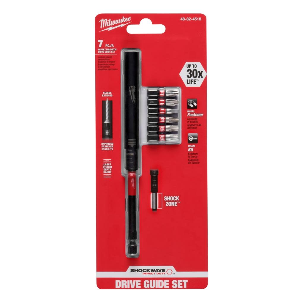 Milwaukee SHOCKWAVE 7-Piece Impact Magnetic Drive Guide Set - Ascmtools
