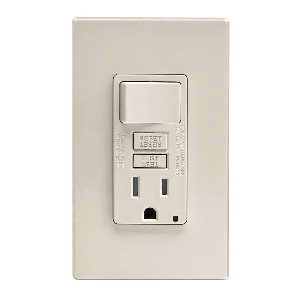 Leviton SmartlockPro GFCI Outlet 15A 125V Light Almond NEMA 5-15R - Ascmtools