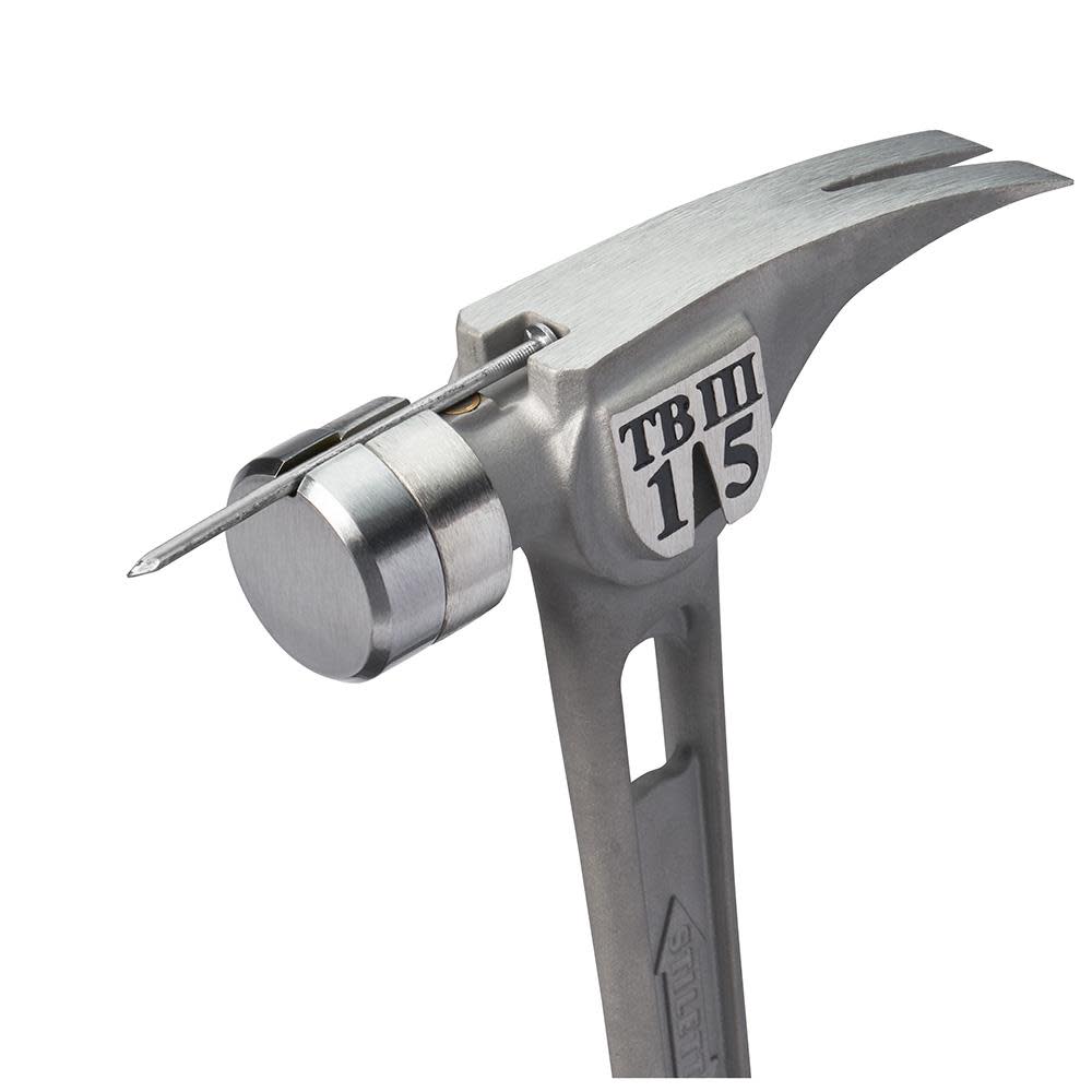 Stiletto 15 oz Ti-Bone III Titanium Hammer with Smooth Face and Curved Handle - Ascmtools