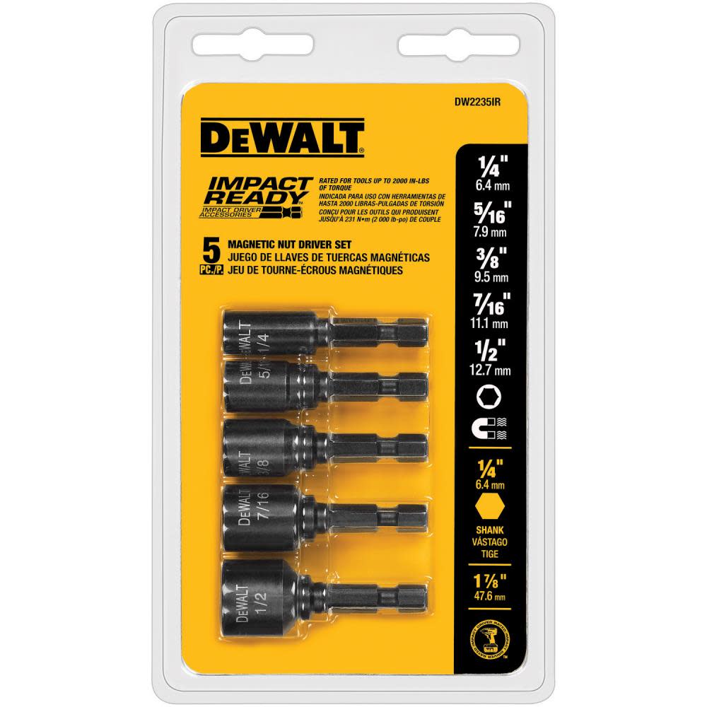 DEWALT 5-Piece Magnetic Impact Ready Nutdrivers Set - Ascmtools