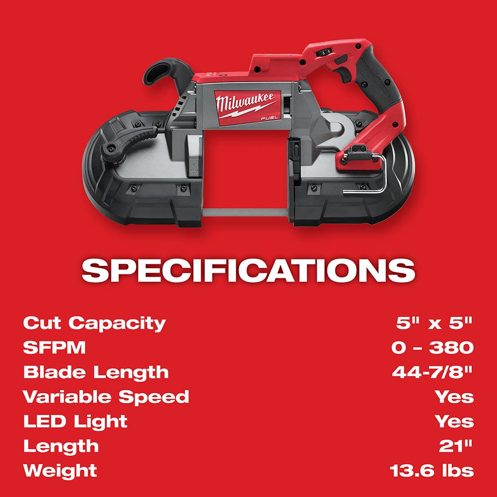 Milwaukee M18 FUEL Deep Cut Band Saw – 1 Battery Kit - Ascmtools