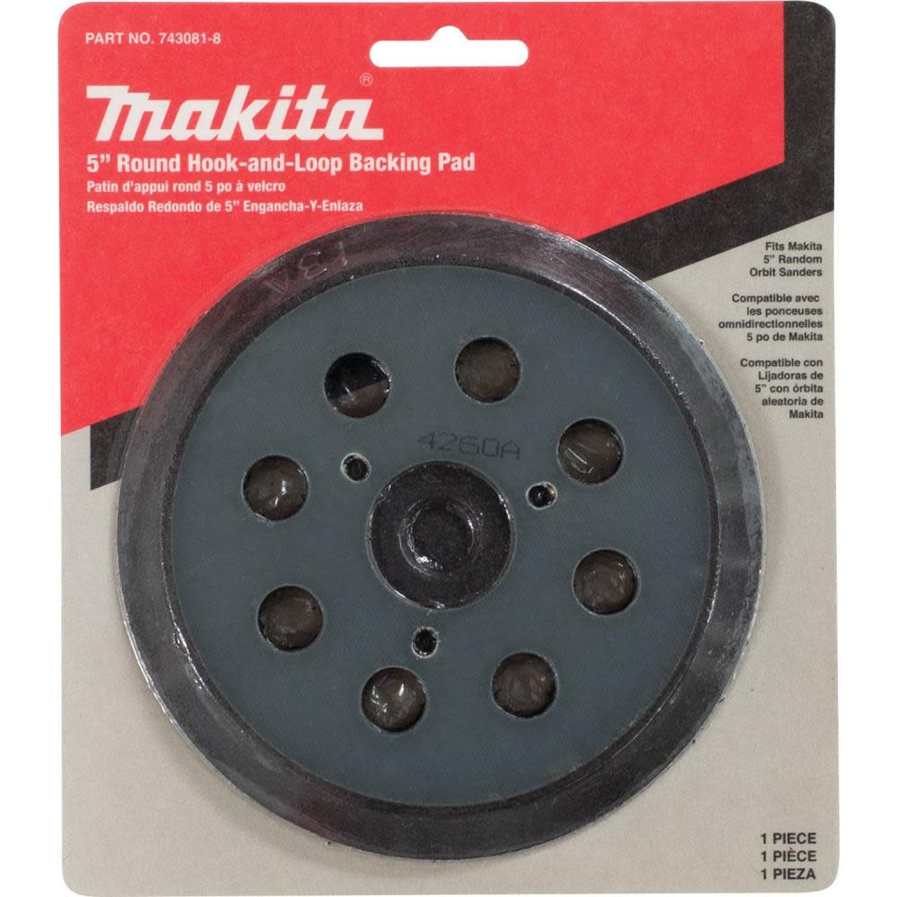 Makita 5″ Round Backing Pad Hook & Loop - Ascmtools