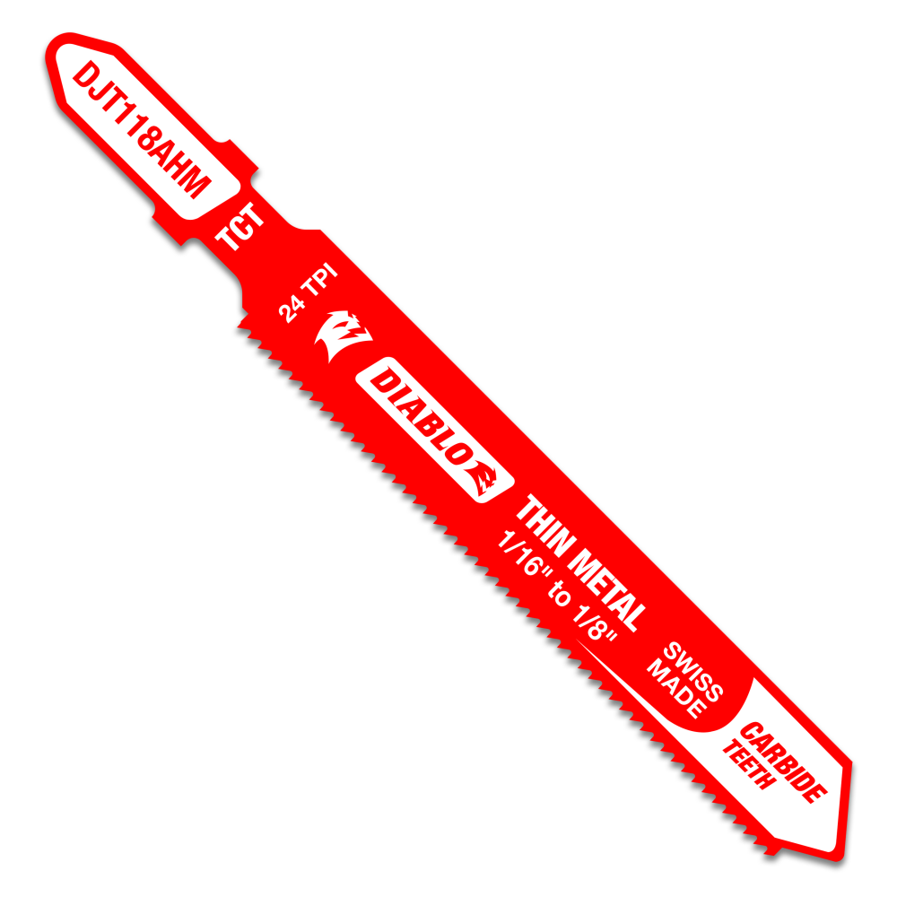 Diablo Tools 3-1/4″ 24 TPI Carbide T-Shank Jig Saw Blade for Thin Metal - Ascmtools