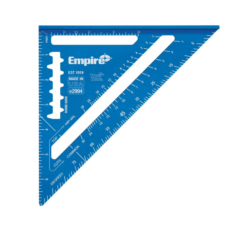 Empire Level 7 in. True Blue Laser Etched Rafter Square - Ascmtools