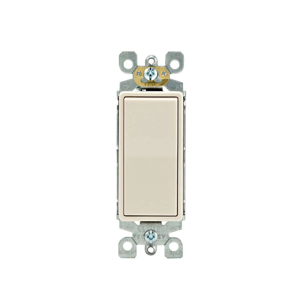 Leviton Decora Rocker AC Quiet Switch 15A Light Almond 1 Pole - Ascmtools