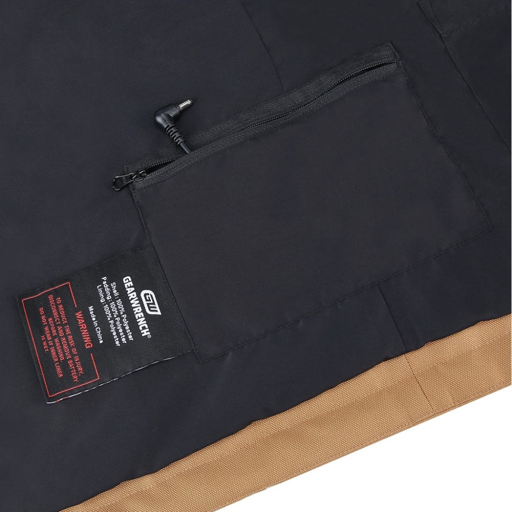 GEARWRENCH Mens Khaki Heated Quilted Vest Kit 2X - Ascmtools