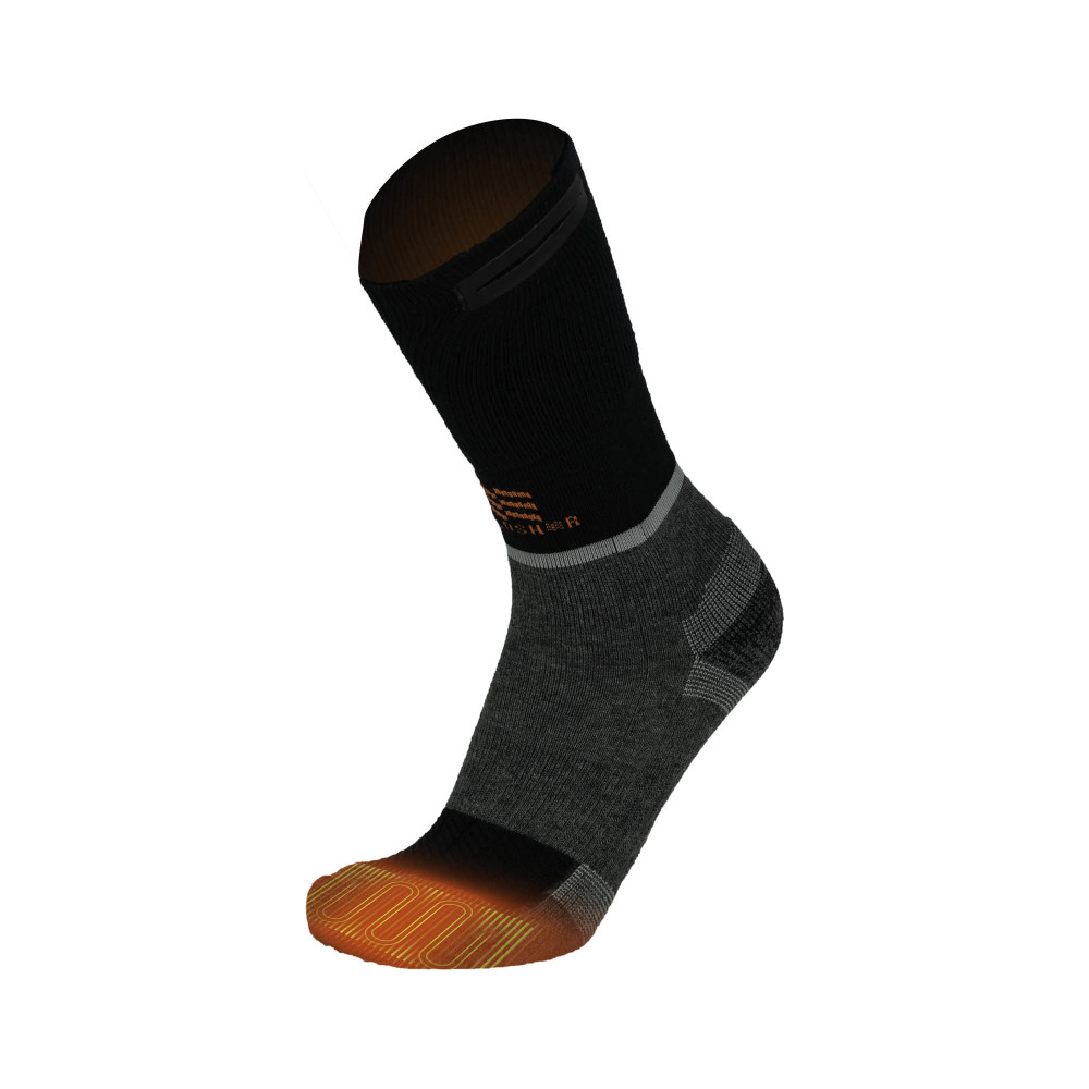 Mobile Warming Merino Heated Socks Unisex 3.7V Dark Gray Small - Ascmtools