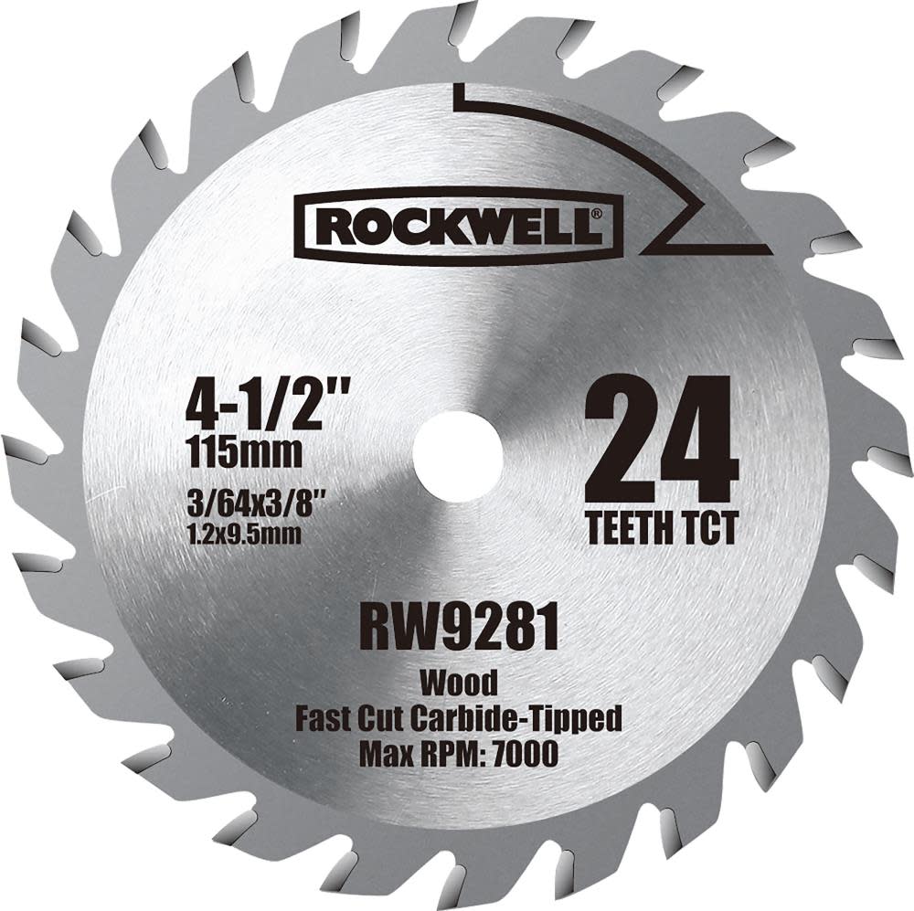 Rockwell 4-1/2-in 24-Tooth Continuous Carbide Circular Saw Blade - Ascmtools