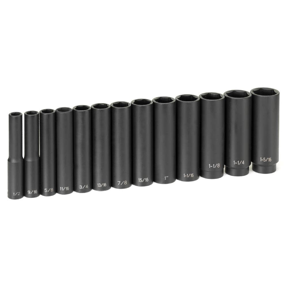Grey Pneumatic 1/2″ Drive 13 Piece Extra-Deep Set - Ascmtools