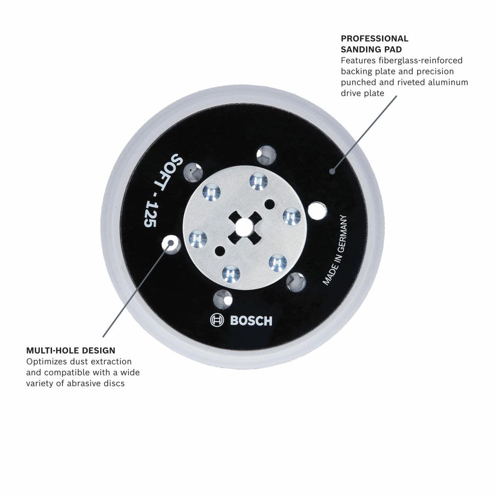 Bosch 5″ Soft Hook & Loop Multi Hole Sanding Pad - Ascmtools