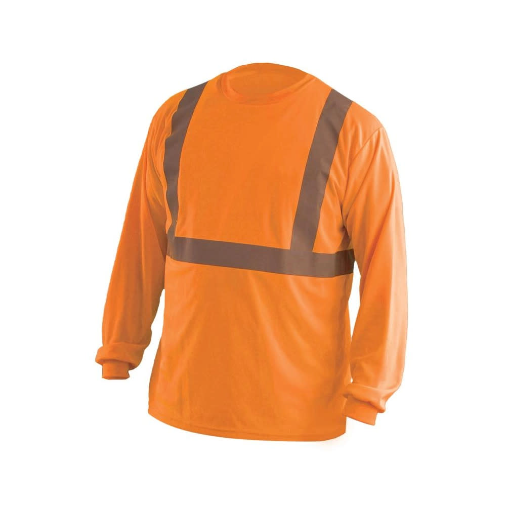 Occunomix Hi-Vis Orange Class 2 Classic Wicking Birdseye T-Shirt Long Sleeve Medium - Ascmtools