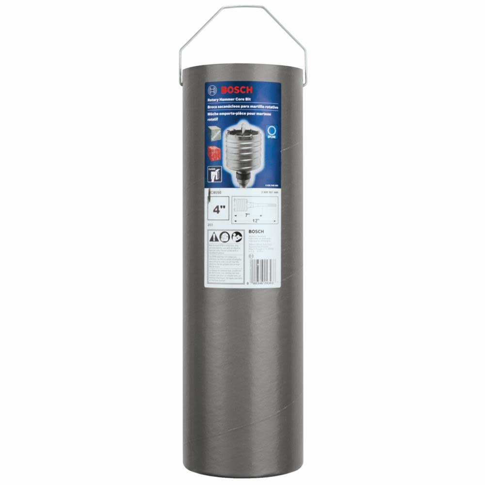Bosch 4″ x 12″ Spline Rotary Hammer Core Bit with Wave Design - Ascmtools