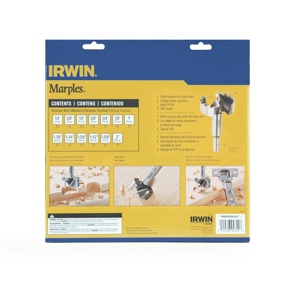 Irwin 14PC Forstner Bit Set Marples - Ascmtools