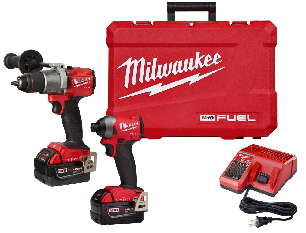 Milwaukee M18 FUEL Hammer Drill/Impact with One Key Combo Kit - Ascmtools