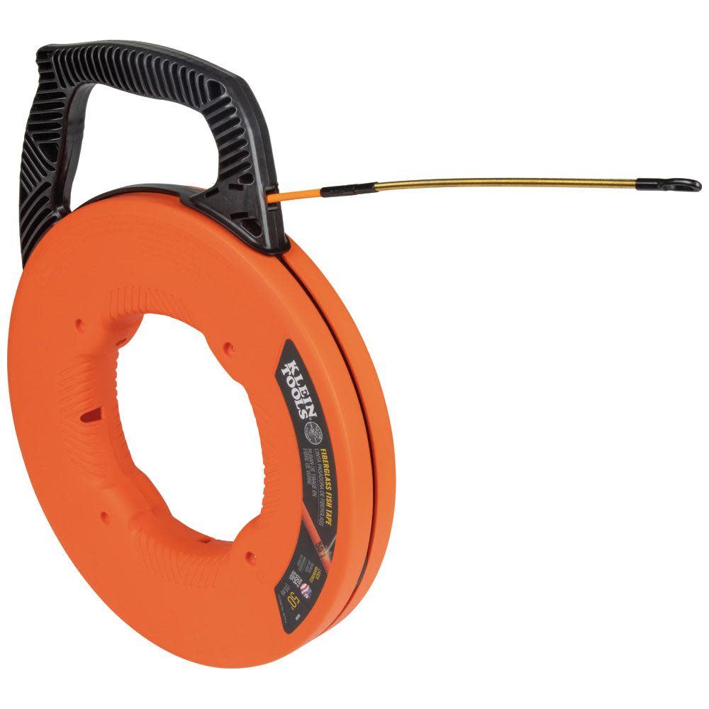 Klein Tools 50′ Fiberglass Fish Tape w/ Leader - Ascmtools