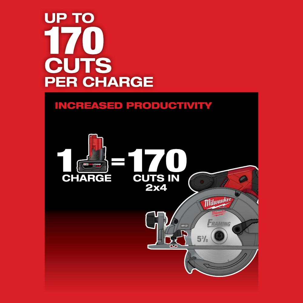 Milwaukee M12 FUEL 5- Circular Saw (Tool Only) - Ascmtools