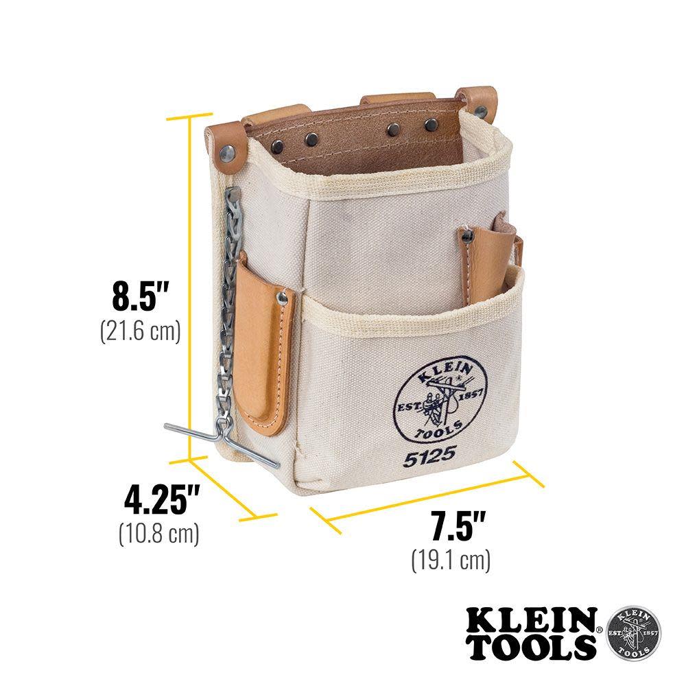 Klein Tools 5 Pocket Tool Pouch Canvas - Ascmtools