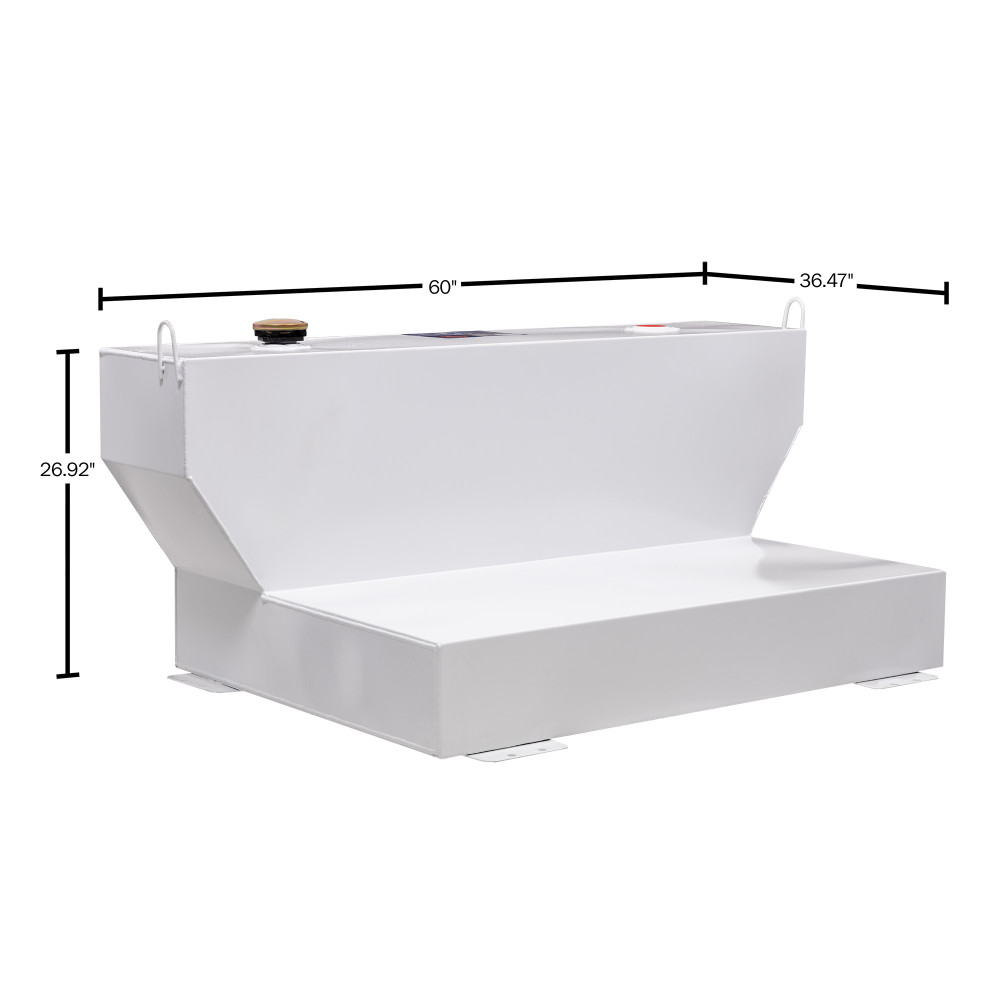 Better Built Steel Transfer Tank 100 Gallon T Top L Shape White - Ascmtools