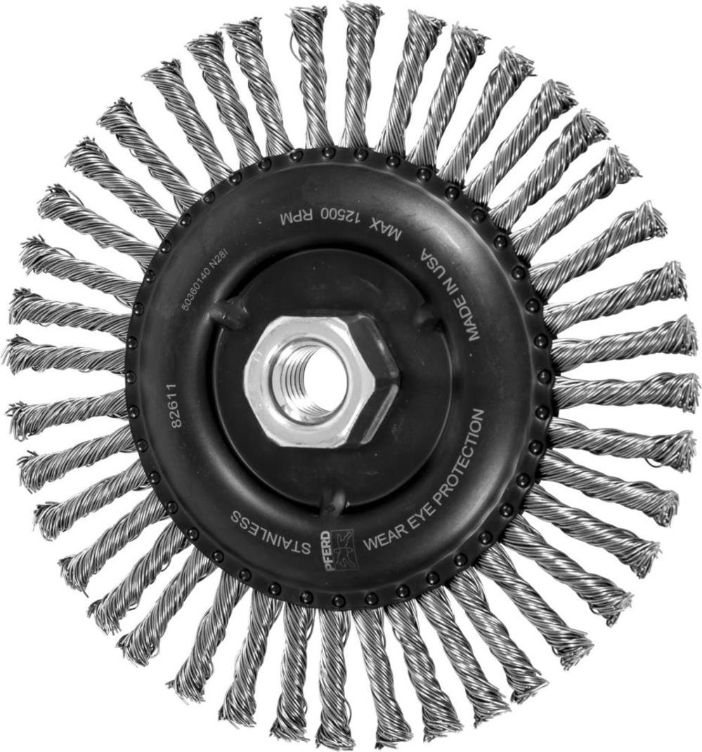 Pferd 6″ Stringer Bead Knot Wheel – .020 SS Wire 5/8-11 Thread 40 Knots - Ascmtools