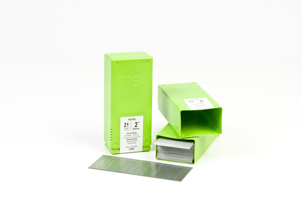 Grex Power Tools 2″ 21 Gauge Brad Nails Galvanized 5000qty - Ascmtools