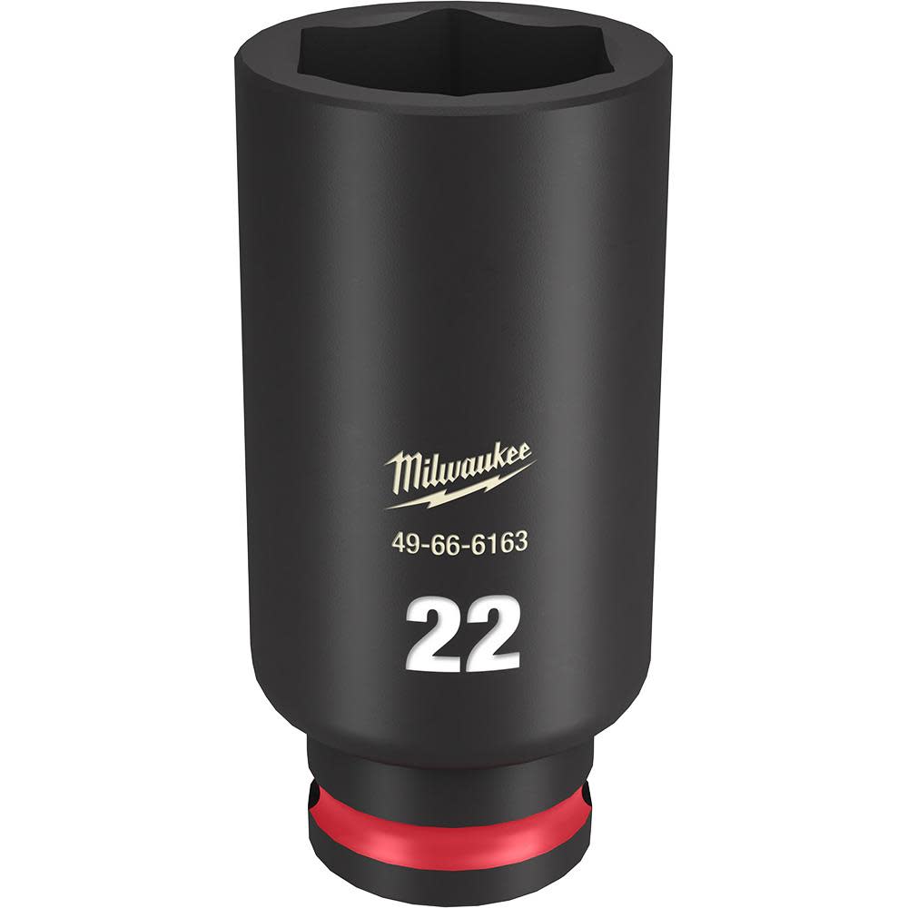 Milwaukee SHOCKWAVE Impact Duty Socket 3/8″ Drive 22MM Deep 6 Point - Ascmtools