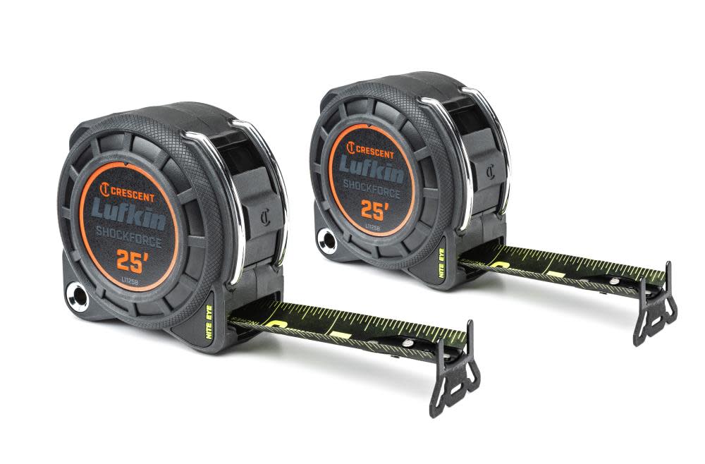 Crescent Shockforce Nite Eye Tape Measure – 2 pack 25′ x 1-3/16″ - Ascmtools