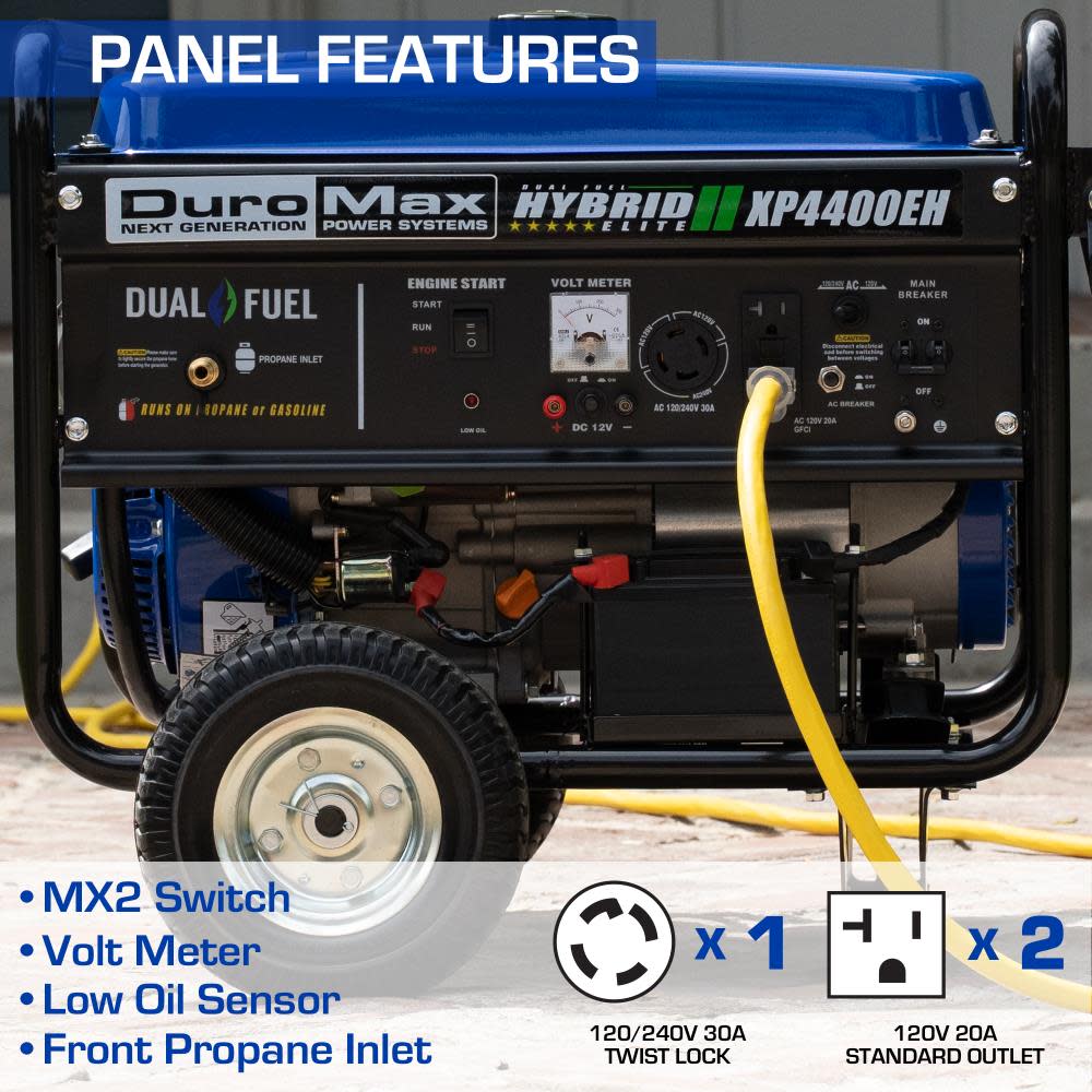 Duromax 4400-Watt Dual Fuel Hybrid Portable Generator - Ascmtools