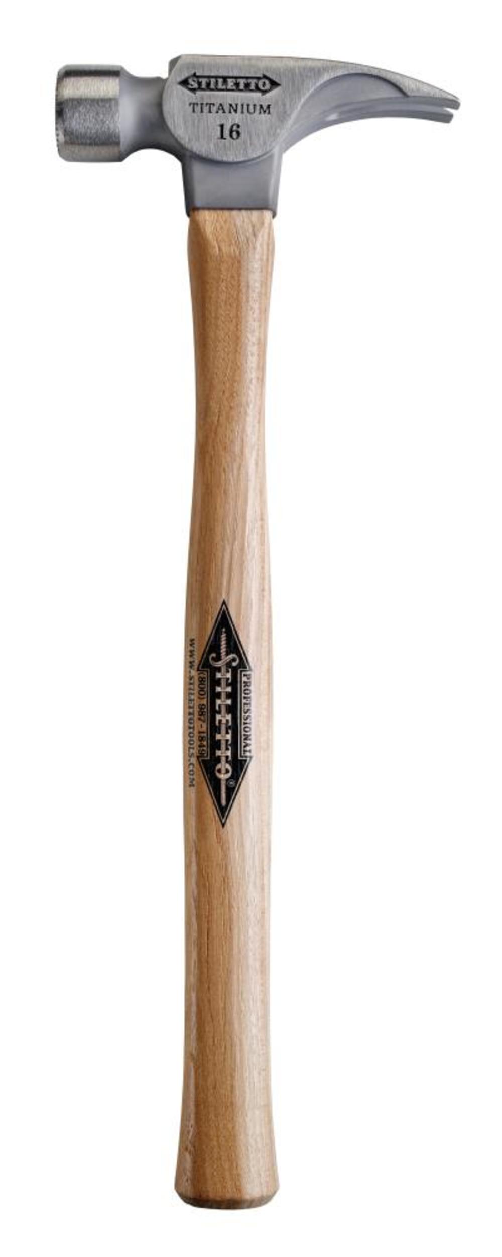 Stiletto 16oz Musclehead Ti Smooth Face Hammer with 18In Straight Hickory Handle - Ascmtools