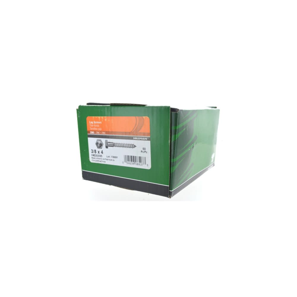Hillman 3/8-16 x 4″ Zinc Hex Lag Screw 50pk - Ascmtools