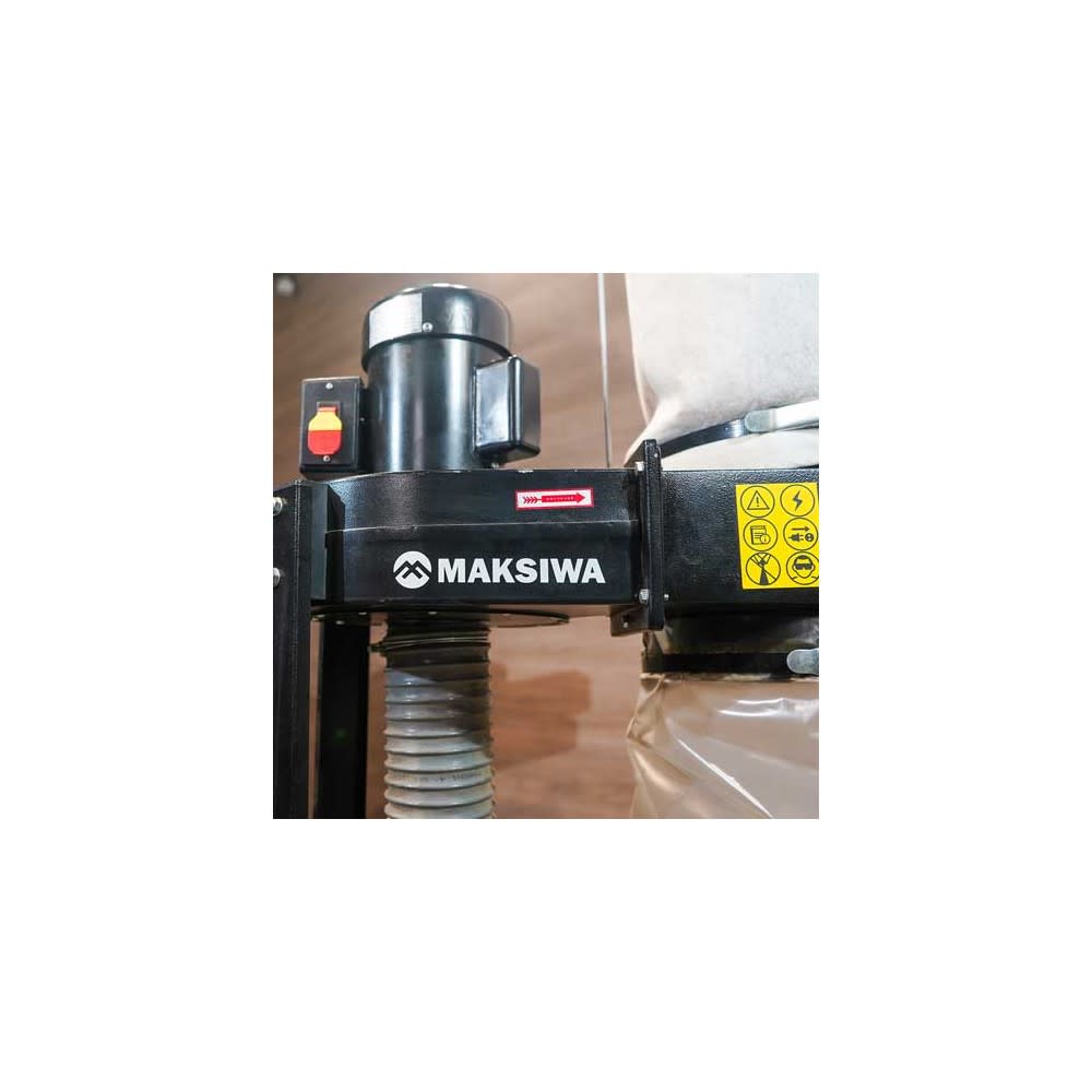 Maksiwa International Dust Collector 600 CFM 127/220V 1 Phase 1HP 1 Entry - Ascmtools