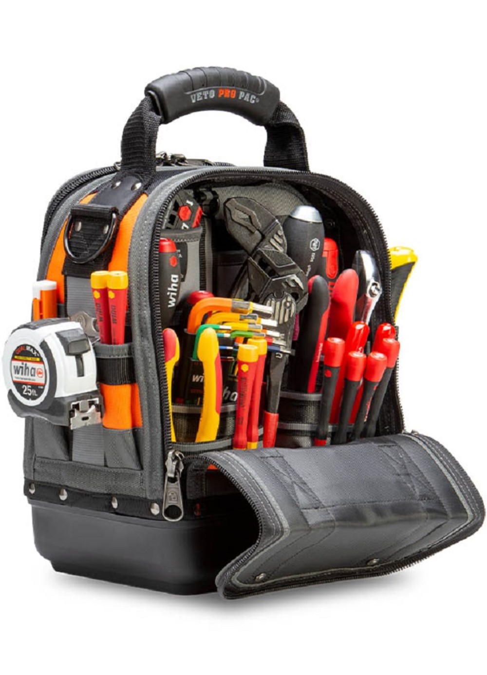 Veto Pro Pac Tech Tool Bag Compact/Tall Hi Viz Orange - Ascmtools