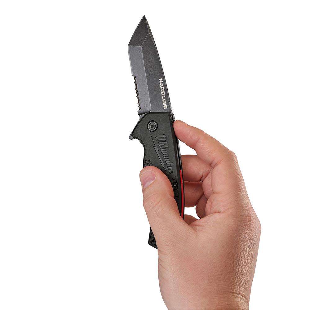 Milwaukee 3 in. HARDLINE Serrated Tanto Blade Pocket Knife - Ascmtools