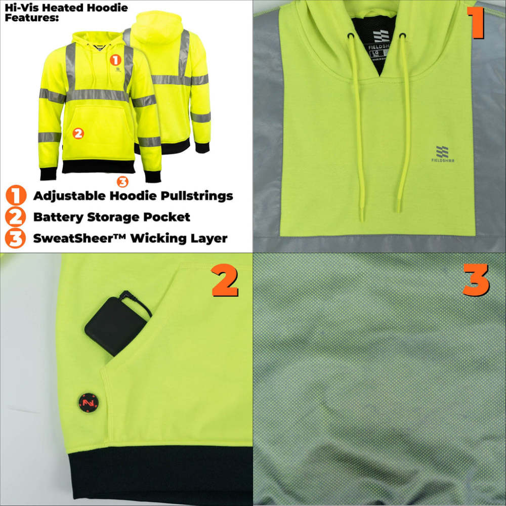 Mobile Warming Hi-Viz Phase Pullover Hoodie Mens Hi-Viz 3X - Ascmtools
