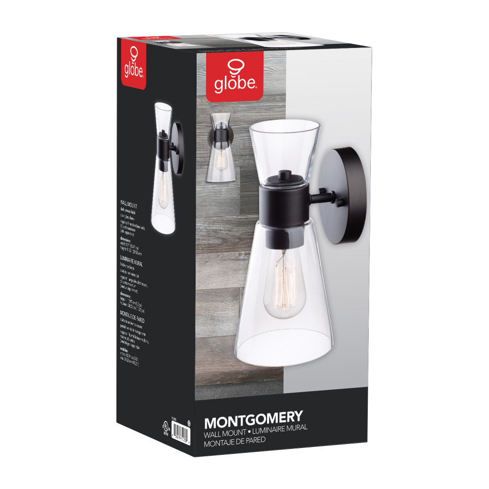 Globe Electric Montgomery Contemporary Wall Sconce Dark Bronze - Ascmtools