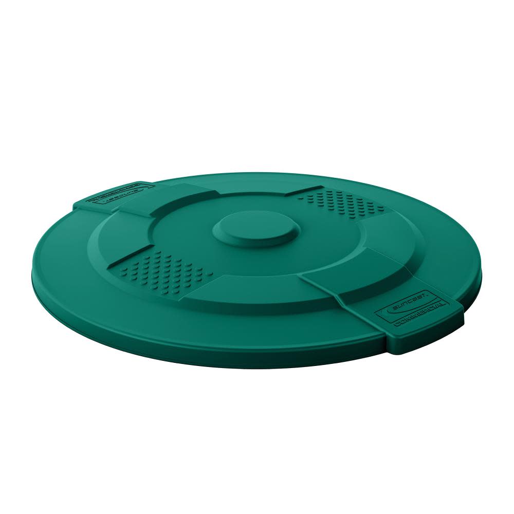 Suncast Plastic Utility Trash Lid – 55 Gallon Green - Ascmtools