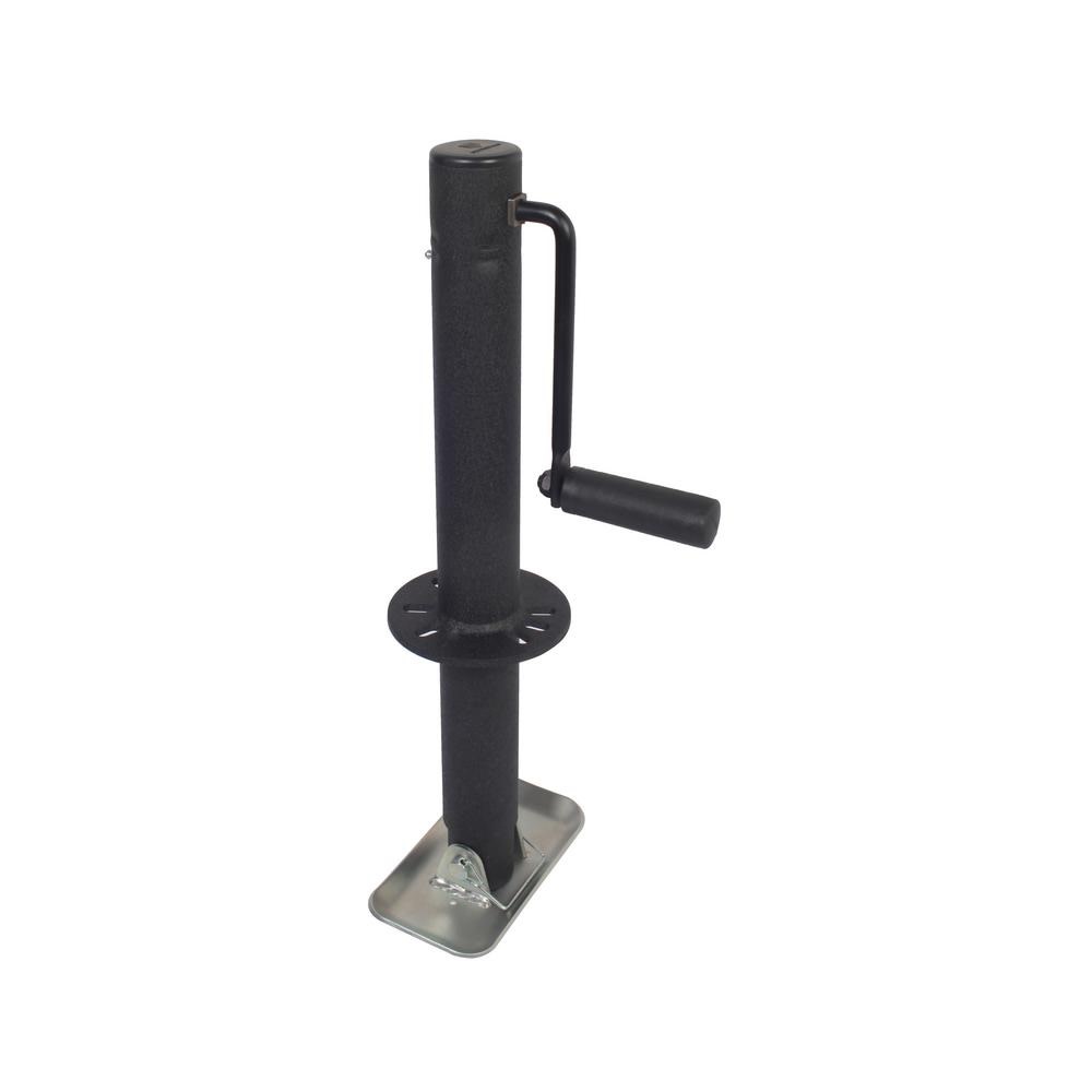 Trailer Valet Blackout 2000 lbs Side Wind A-Frame Center Mount Jack – 15 inch travel - Ascmtools