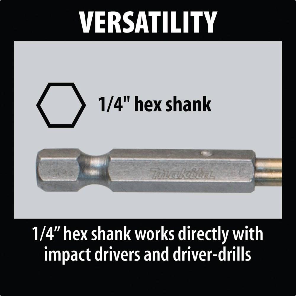 Makita 5 pc. Titanium Coated Drill Bit Set 1/4 in. Hex Shank - Ascmtools