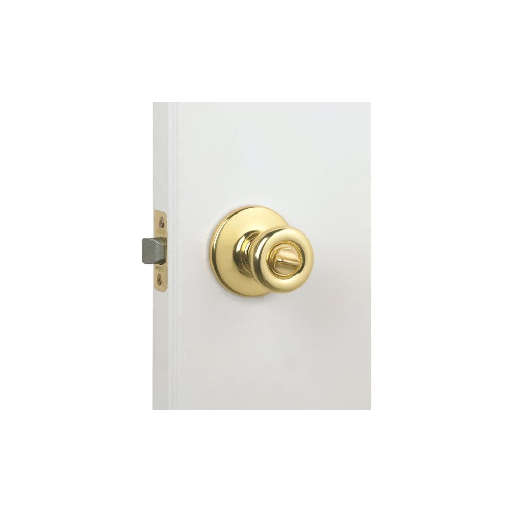 Kwikset Polished Brass Bed/Bath Tylo Privacy Door Knob Set - Ascmtools