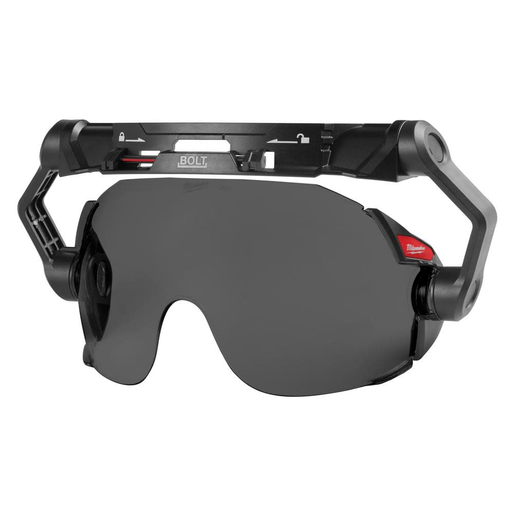 Milwaukee BOLT Eye Visor Tinted Dual Coat Lens Compatible with Safety Helmets & Hard Hats - Ascmtools