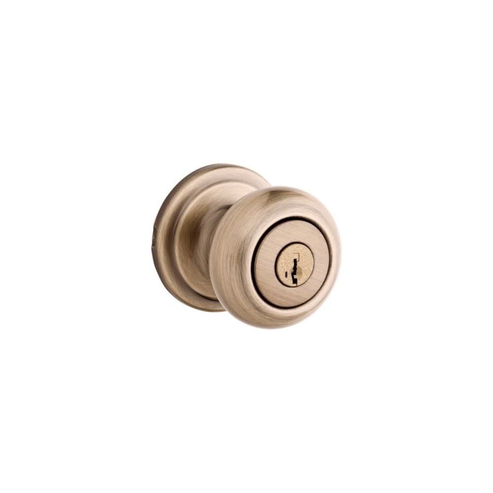Kwikset Antique Brass Signature Series Keyed Entry Juno Door Knob - Ascmtools