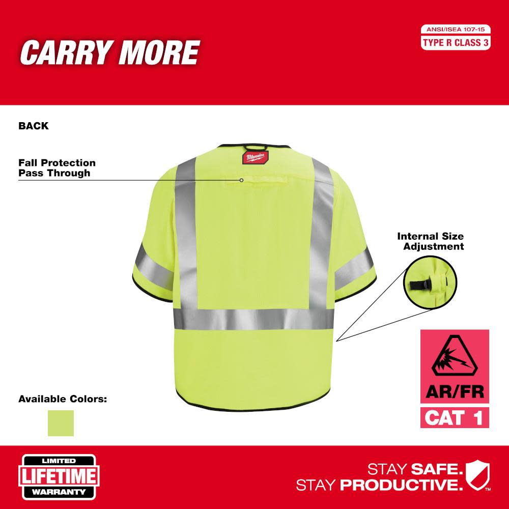 Milwaukee Safety Vest AR/FR Cat. 2 Class 3 High Visibility - Ascmtools