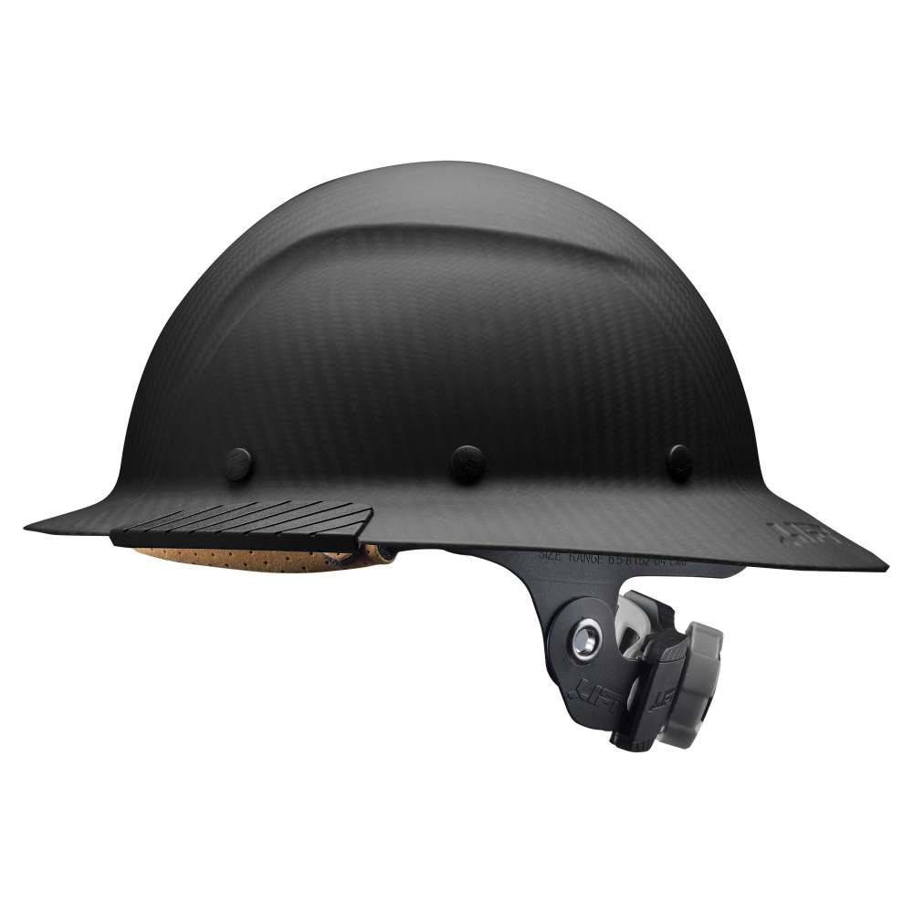 Lift Safety Hard Hat DAX Matte Black Carbon Fiber Full Brim - Ascmtools