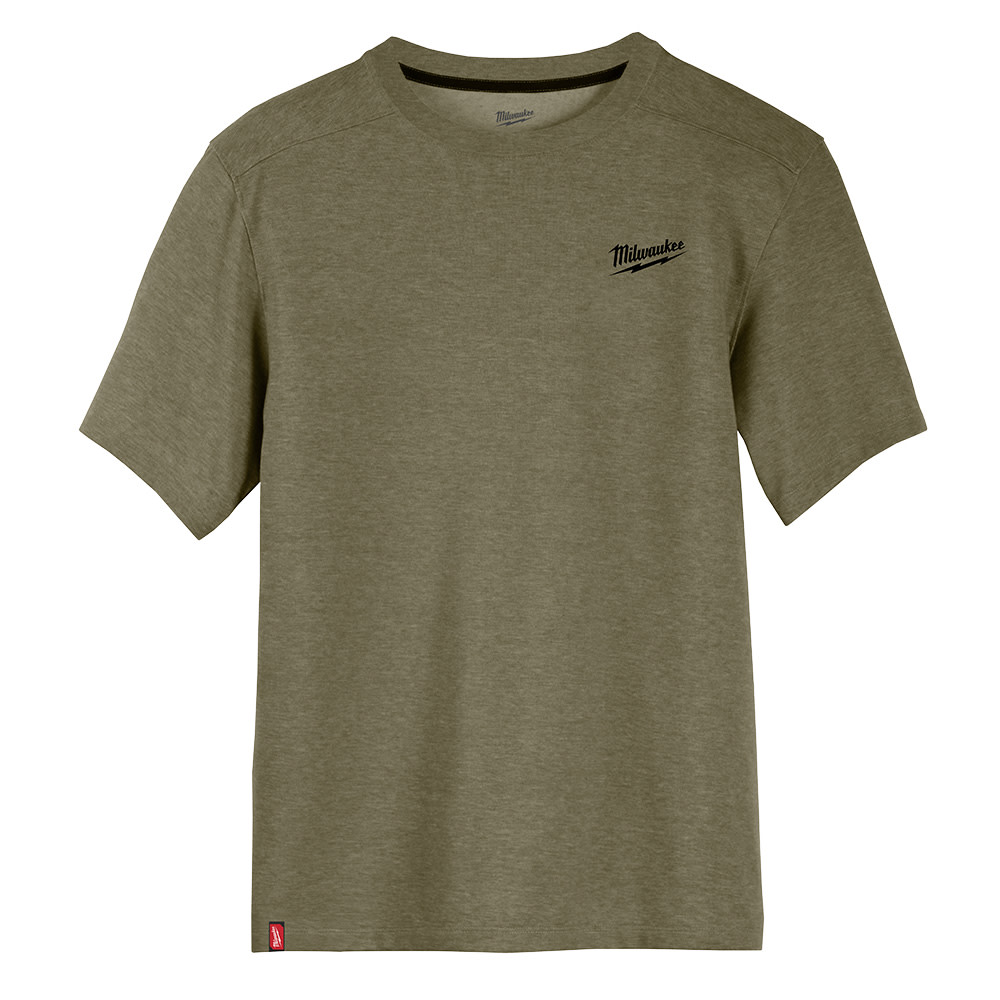 Milwaukee Hybrid Work Tee Short Sleeve Green Small - Ascmtools