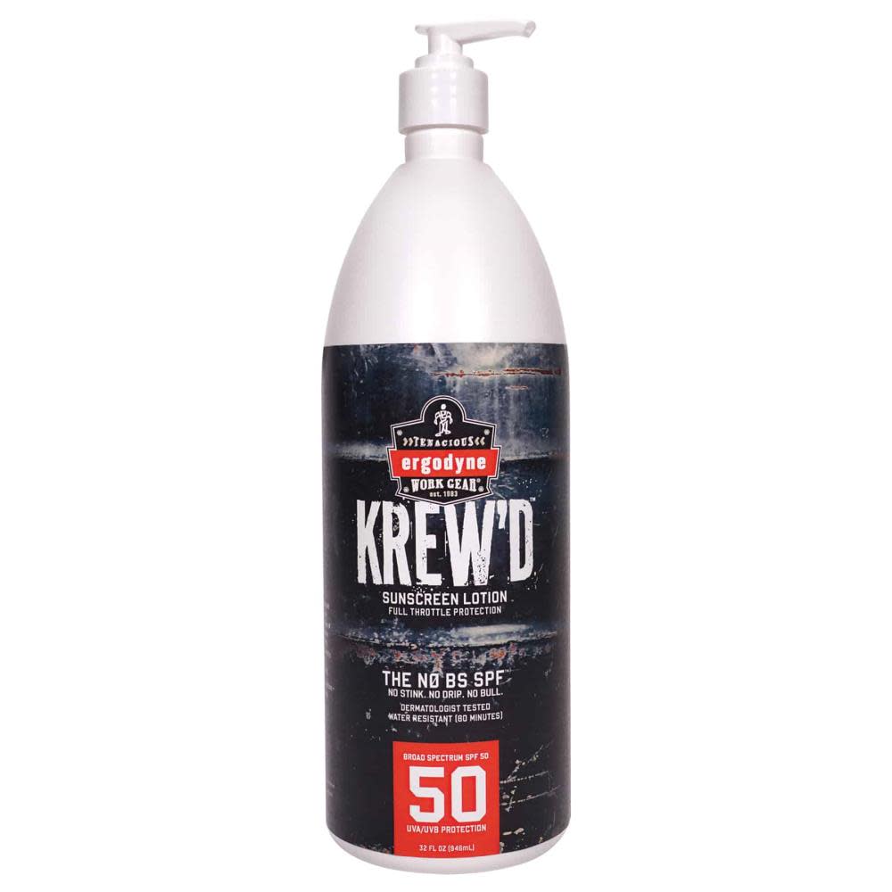Ergodyne SPF 50 Sunscreen Lotion Single 32oz Bottle - Ascmtools