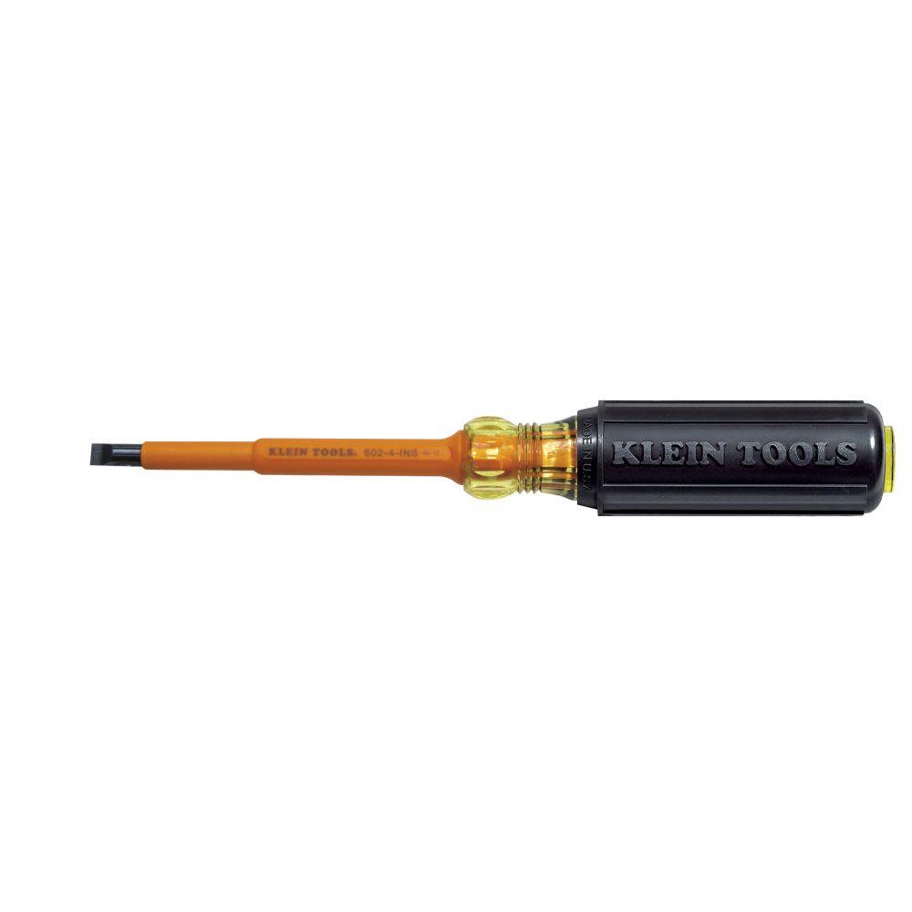 Klein Tools Insulated 1/4 In. Cabinet Tip Screwdriver with 4 In. Shank - Ascmtools