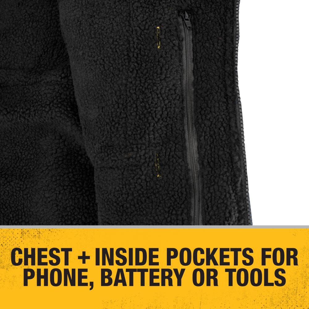 DEWALT Mens Heated Kit Soft Shell Vest with Sherpa Lining Navy 3X - Ascmtools