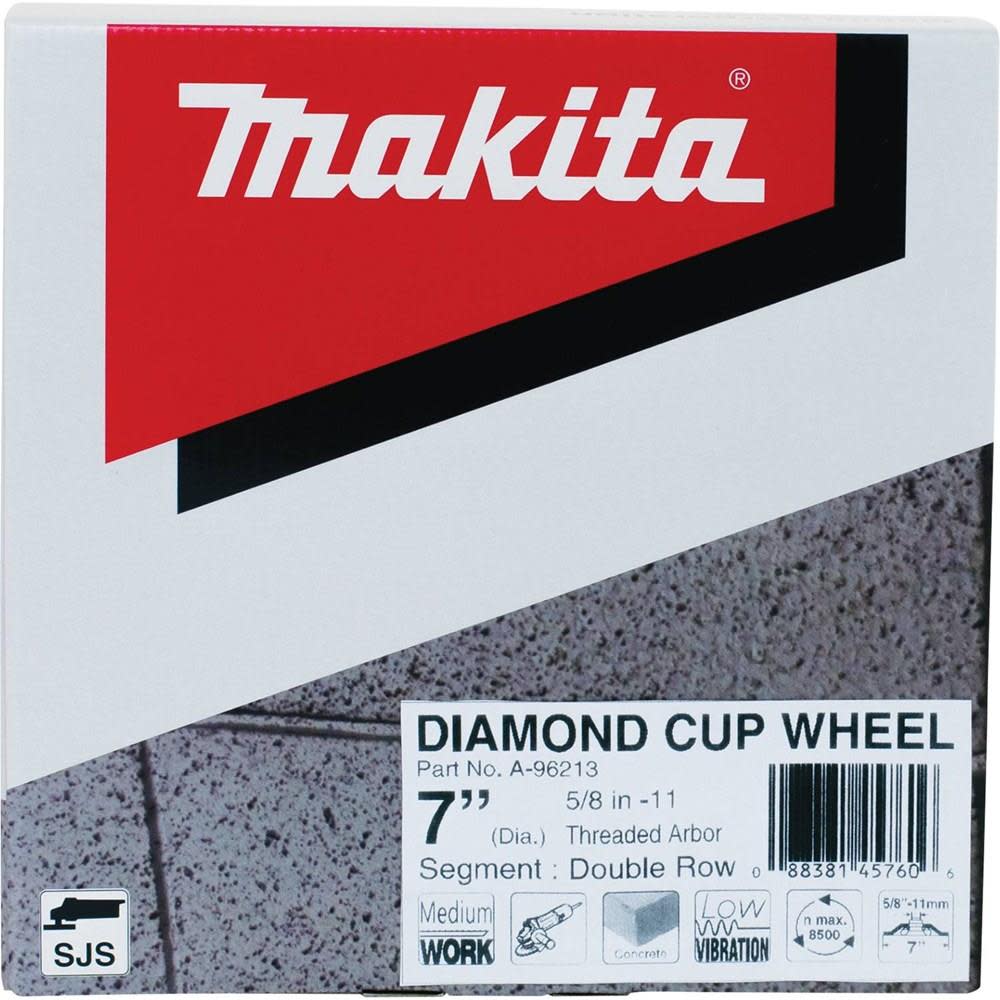 Makita 7 in. Double Row Diamond Cup Wheel Anti-Vibration - Ascmtools